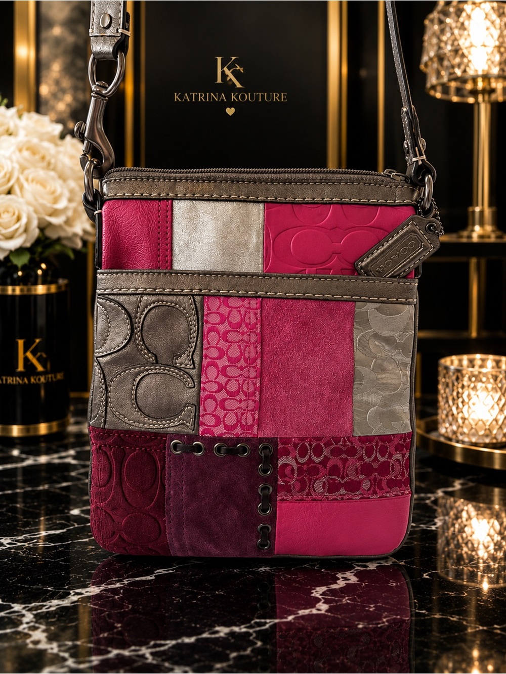 Authentic Coach Patchwork Swingpack Crossbody Bag